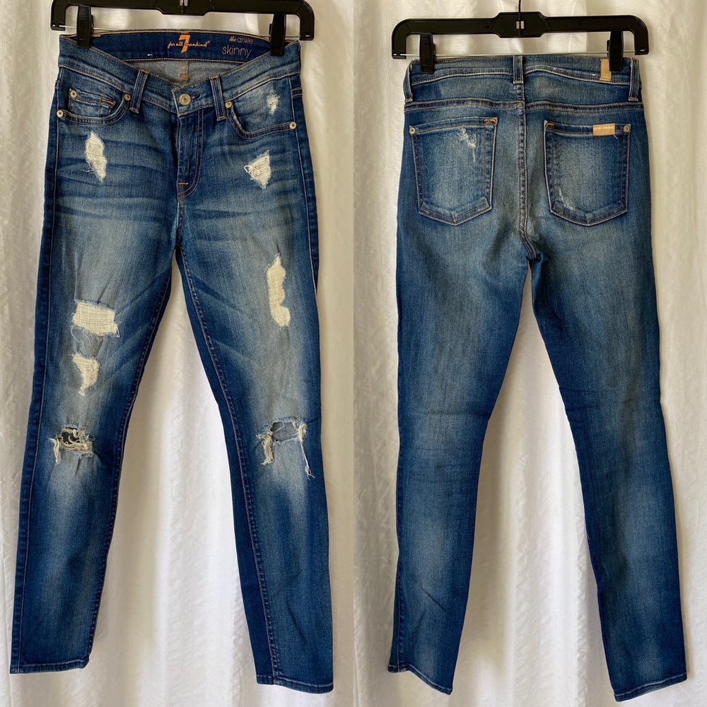 7 For All Mankind jeans distressed Sz 24